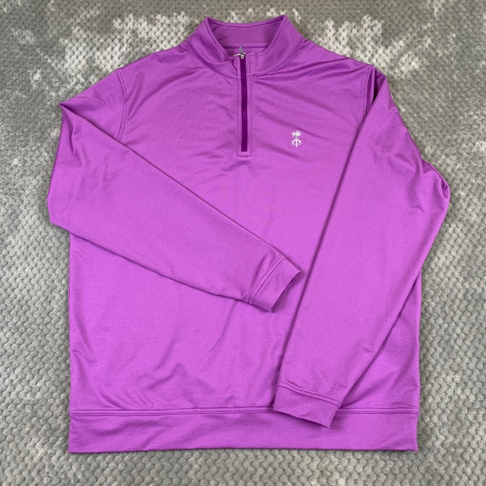 Peter Millar Mens Gala Purple 1/4 Zip Performance Pullover MF22EK40B Size L
